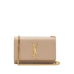 YVES SAINT LAURENT Nude Pebbled Leather Mini Kate